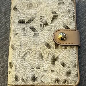 Michael Kors Cream and Tan Passport Holder